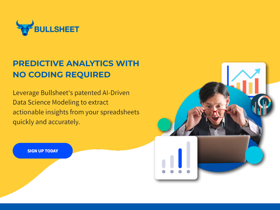 Bullsheet landing page