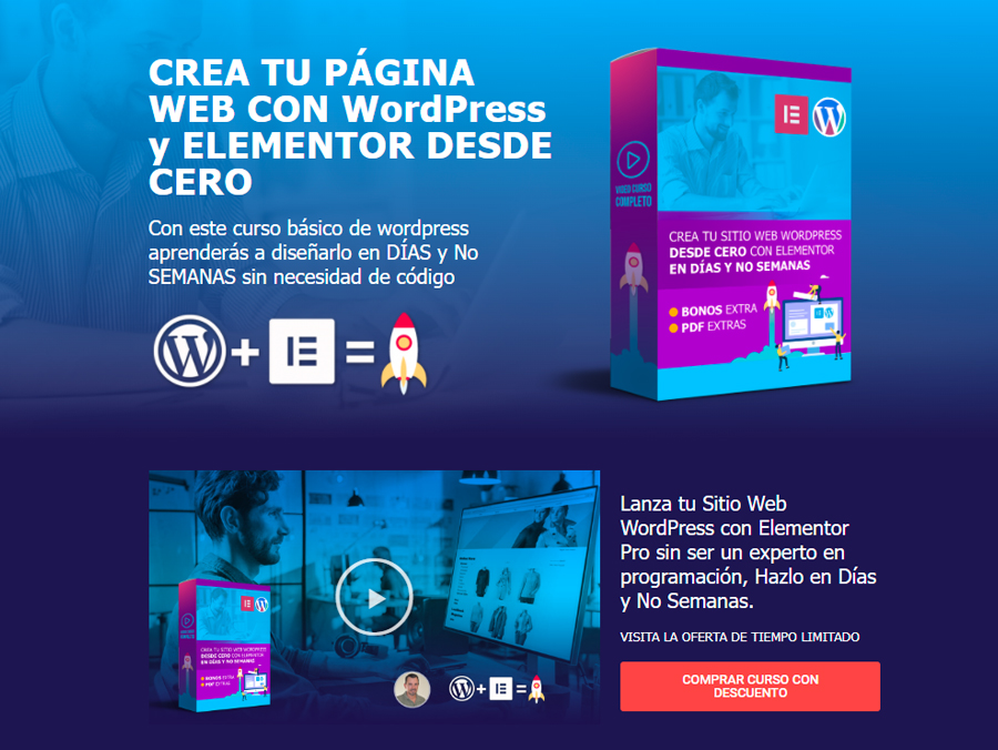 wordpress course landing page
